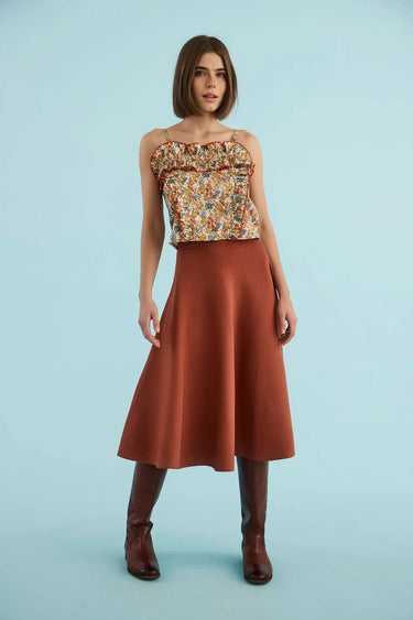 Hunter Bell Joan Skirt in Rust