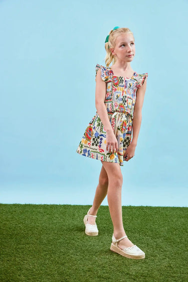 Hunter Bell Kids Rosie Skirt in Coastal Conversation