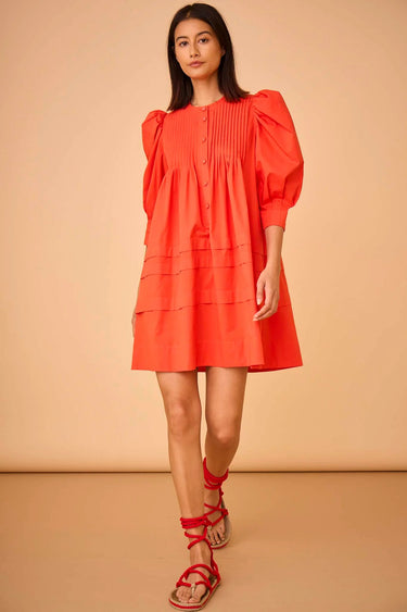 Hunter Bell Sidney Dress in Red Orange - Estilo Boutique
