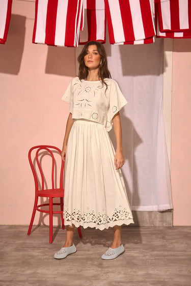 Hunter Bell Tatum Skirt in White