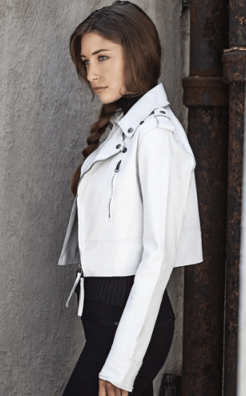 Jakett Erin Burnished Leather Jacket in White - Estilo Boutique