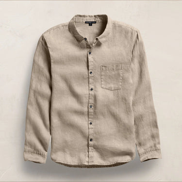 James Perse Lightweight Linen Shirt in Overcast Pigment