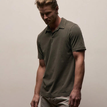 James Perse Sueded Jersey Polo in Platoon Pigment