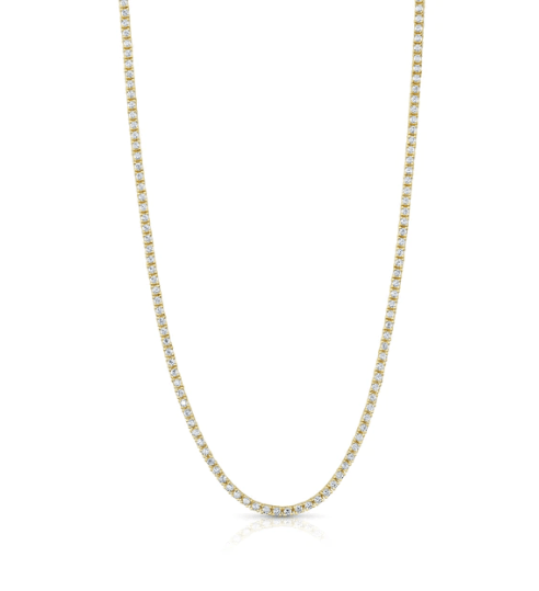 Jen Hansen 2mm Tennis Necklace in Gold 16" - Estilo Boutique