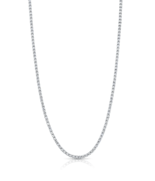 Jen Hansen 2mm Tennis Necklace in Silver 18' - Estilo Boutique