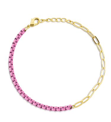 Jen Hansen BB2061G Half & Half Enamel Paperclip Bracelet - Estilo Boutique