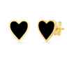Jen Hansen Black Heart Enamel Studs in Gold - Estilo Boutique