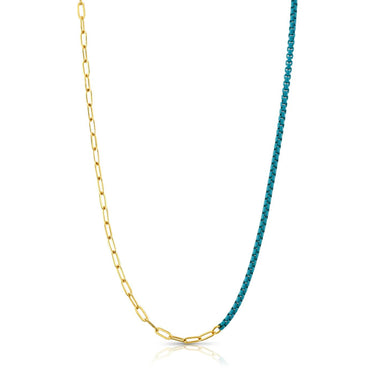 Jen Hansen Half & Half Enamel Paperclip Necklace - Estilo Boutique