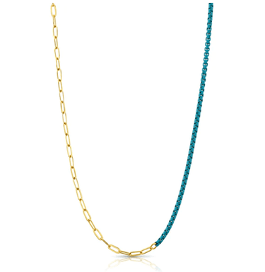 Jen Hansen Half & Half Enamel Paperclip Necklace - Estilo Boutique