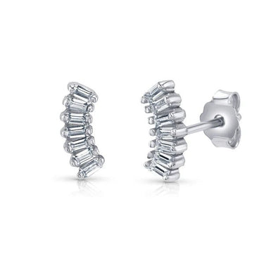 Jen Hansen Mini Baguette Wing Studs in Silver