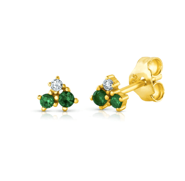 Jen Hansen Mini Trio Green Studs in Gold - Estilo Boutique