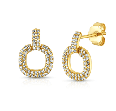 Jen Hansen Open Circle Dangle Studs in Gold - Estilo Boutique