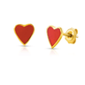 Jen Hansen Red Heart Enamel Studs in Gold - Estilo Boutique