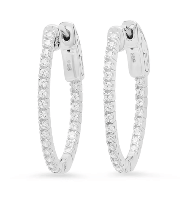 Jen Hansen XS Oval Hoops in Silver - Estilo Boutique