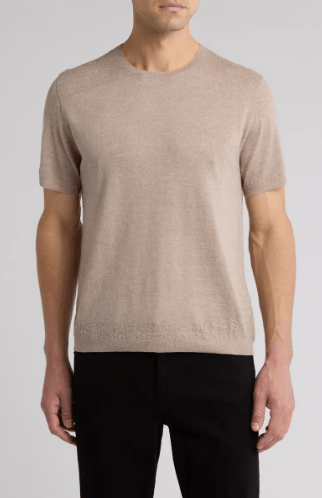 John Varvatos Alvito Crewneck in Fossil Grey - Estilo Boutique