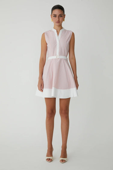 JS71 Candace Dress in Blush Black Stripe