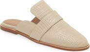 Kaanas Latvia Embossed Leather Mule in Ivory - Estilo Boutique