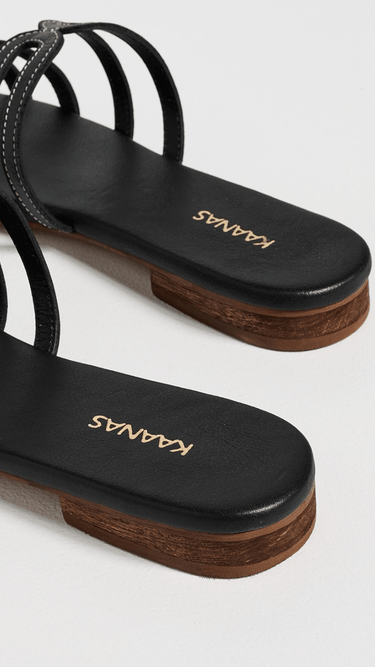 Kaanas Leela Leather Sandals in Black