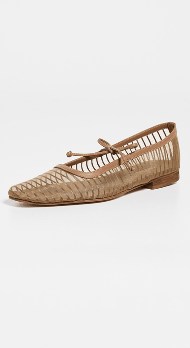 Kaanas Tahlira Striped Mesh Ballerina in Honey