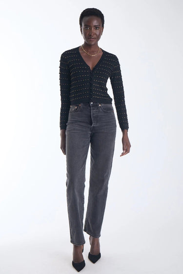 Karina Grimaldi Anna Studded Cardigan in Black