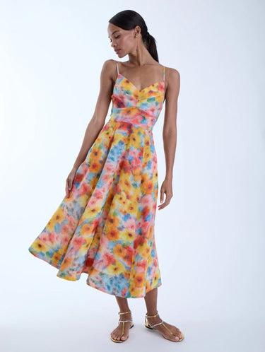 Karina Grimaldi June Print Midi Dress in Blossom Mist