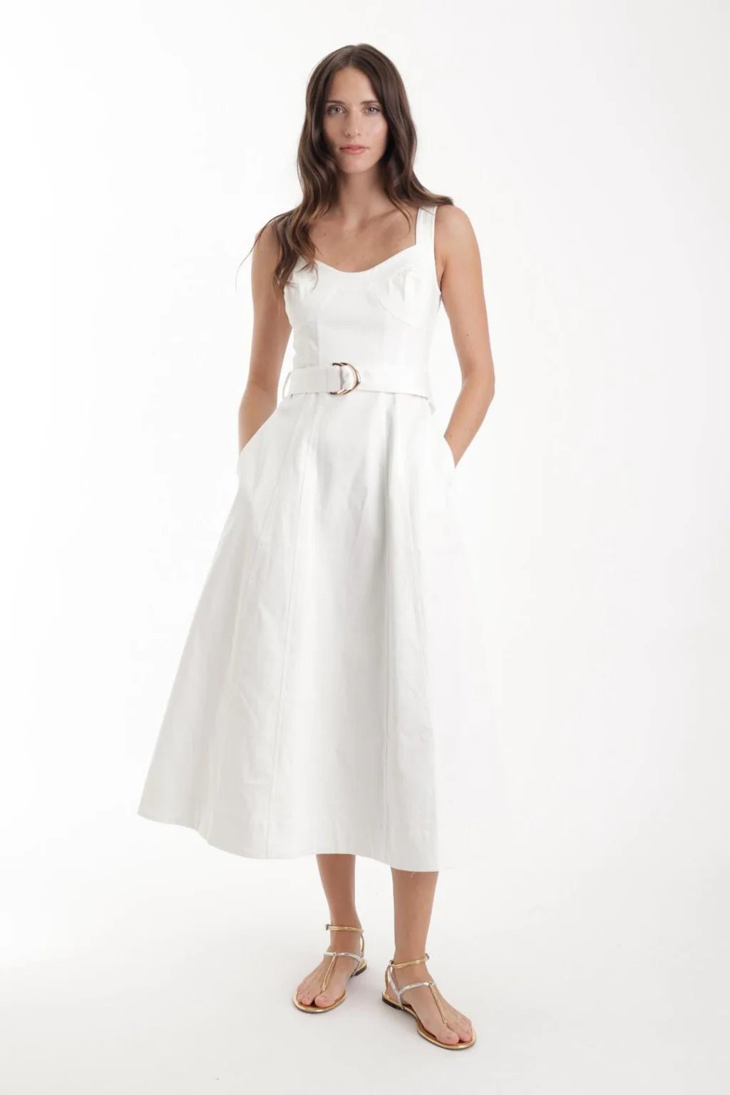 Karina Grimaldi Noa Denim Dress in White