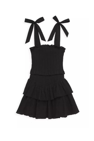 Katie J Junior Emerson Solid Dress in Black - Estilo Boutique