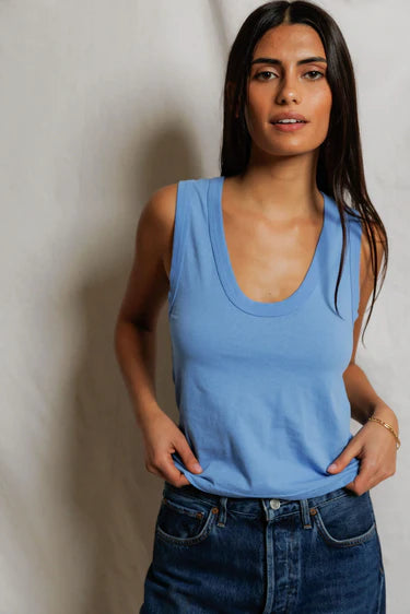 Perfect White Tee Khara Tank in Pacific Blue