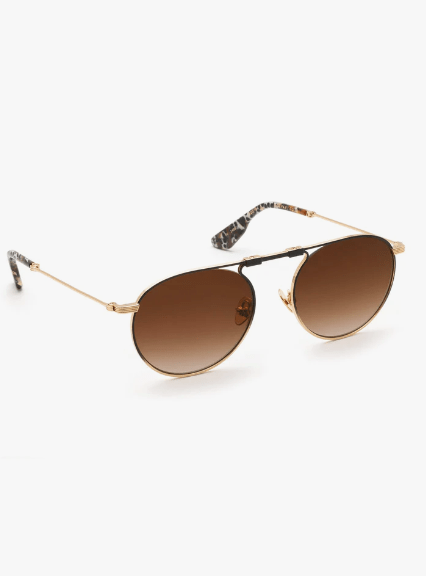 Krewe Rampart Fold 18k Sunglasses in Black/Poppy - Estilo Boutique