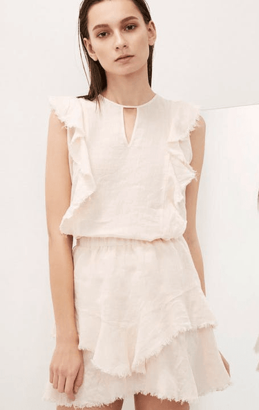 Krisa Raw Edge Ruffle Tank - Estilo Boutique