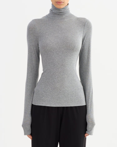 Lamarque Long Sleeve Turtleneck in Heather Grey