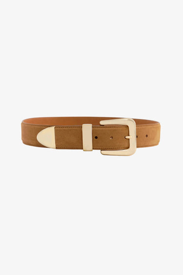 Lamarque Nairobi Suede Belt in Tan