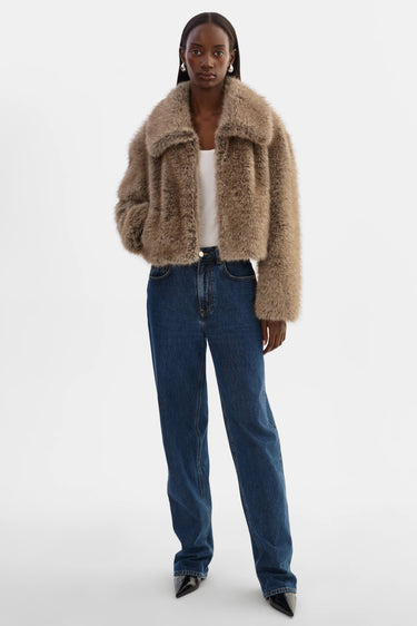 Lamarque Nova Faux Fur Jacket in Wolf