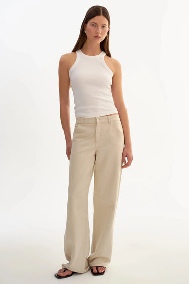Lamarque Taleen Linen Twill Pant in Natural