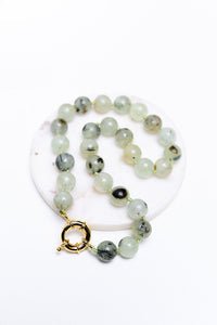 Lauren Amble Designs Green Prehnite Statement Necklace