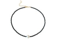 Lauren Amble Designs Single Baroque Pearl Hematite Necklace