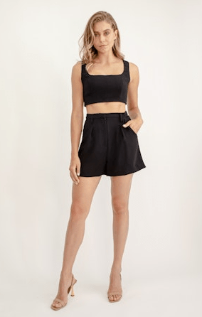 Lavender Brown Jamie Shorts in Black - Estilo Boutique