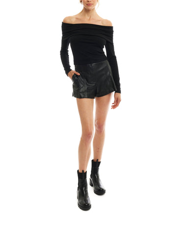 LBLC The Label Tanya Vegan Leather Short in Black - Estilo Boutique