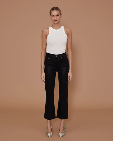 Le Jean Bella Crop Flare in Black Coated - Estilo Boutique