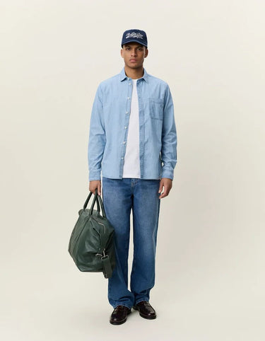 Les Deux Chambray Shirt in Light Blue Wash