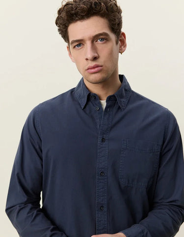 Les Deux Garment Dyed Shirt in India Ink Blue