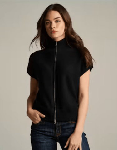 Lisa Todd Pure Zip Sweater in Onyx