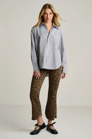 Lisa Todd Stripe It To Me Button Up Shirt in Black White