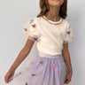 Lola and the Boys 3D Rainbow Butterflies Puff T-Shirt in White - Estilo Boutique