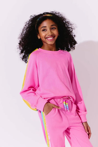 Lola and the Boys Pink Rainbow Sequin Set in Pink