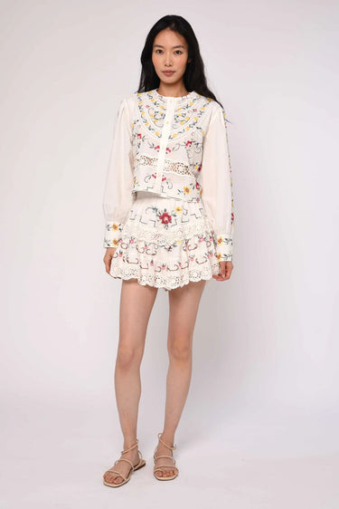Love the Label Anika Skirt in Tea Rose Embroidery