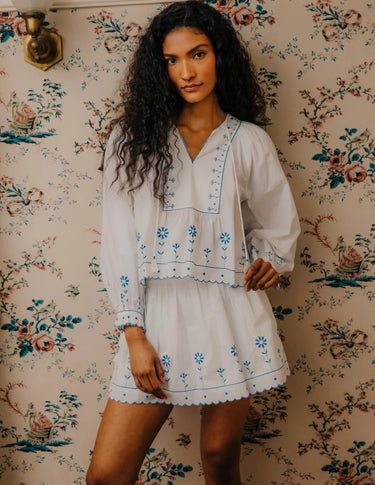 Love The Label Bessie Skirt in Margaret Embroidery