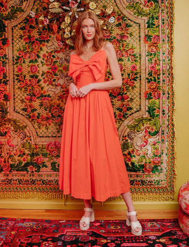 Love The Label Dolcia Dress in Mandarin Red - Estilo Boutique