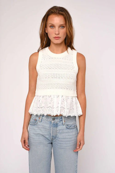 Love The Label Ebba Sweater Tank in White