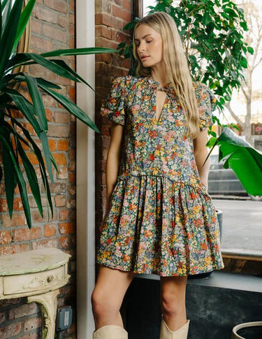 Love the Label Edith Short Sleeve Dress in Cottage Garden